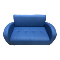 Диван Мягкий офис Альфа двухместный синий АЛФ201СН