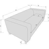 Диван Мягкий офис Офис Комфорт двухместный шоколадный ОФК201ШК
