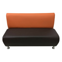 Секция дивана Мягкий офис Классик двухместная оранжевая-шоколадная КЛ601ОРШК