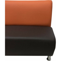 Секция дивана Мягкий офис Классик двухместная оранжевая-шоколадная КЛ601ОРШК