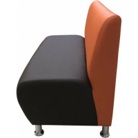 Секция дивана Мягкий офис Классик двухместная оранжевая-шоколадная КЛ601ОРШК