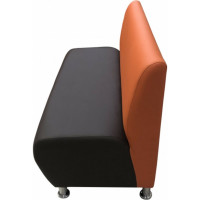 Секция дивана Мягкий офис Классик двухместная оранжевая-шоколадная КЛ601ОРШК