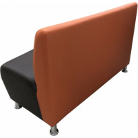 Секция дивана Мягкий офис Классик двухместная оранжевая-шоколадная КЛ601ОРШК