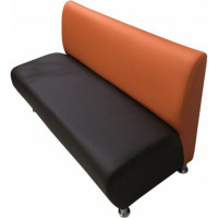 Секция дивана Мягкий офис Классик двухместная оранжевая-шоколадная КЛ601ОРШК