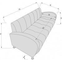 Диван Мягкий офис Альфа четырехместный синий АЛФ401СН