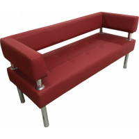 Диван Мягкий офис Сатурн трехместный красный СТР301КР