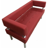 Диван Мягкий офис Сатурн трехместный красный СТР301КР