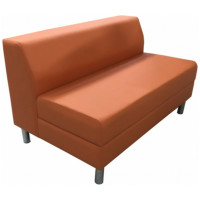 Секция дивана Мягкий офис Флагман двухместная оранжевая ФЛ601ОР