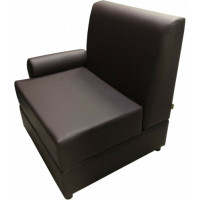 Секция дивана Мягкий офис Кардинал одноместная правая шоколадная ППКРД501ШК