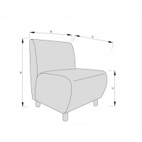 Секция дивана Мягкий офис Классик одноместная оранжевая КЛ501ОР