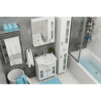 Тумба с раковиной Onika Кристалл 65 напольная, белая 106545