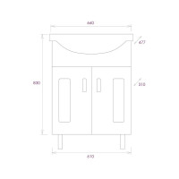 Тумба с раковиной Onika Кристалл 65 напольная, белая 106545