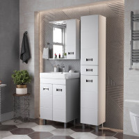 Тумба с раковиной Onika Балтика-Квадро 60 напольная, белая 106035