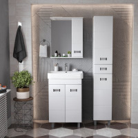 Тумба с раковиной Onika Балтика-Квадро 60 напольная, белая 106035