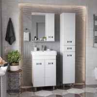 Тумба с раковиной Onika Балтика-Квадро 60 напольная, белая 106035