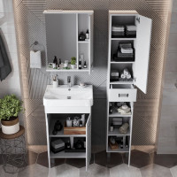 Тумба с раковиной Onika Балтика-Квадро 60 напольная, белая 106035