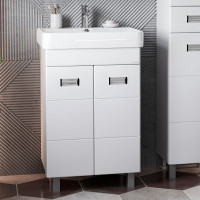 Тумба с раковиной Onika Балтика-Квадро 60 напольная, белая 106035