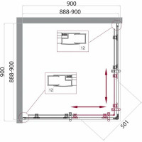 Душевой уголок BelBagno UNO-195-A-2-90-C-Cr