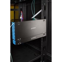 Бокс LANMASTER 19" на 48 компактных кассет MPO, 4U, черный LAN-FOBM-48MCC-4U