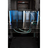 Бокс LANMASTER 19" на 48 компактных кассет MPO, 4U, черный LAN-FOBM-48MCC-4U