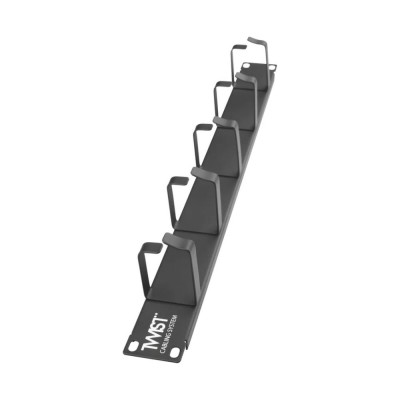 Панель-органайзер кабельный Retic 19, 1U, 5 колец без отверстий MO-19-1U-5R-TWCS