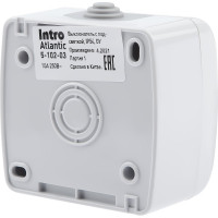 Выключатель Intro Atlantic 5-102-03 с подсветкой 10А-250В IP54 открытой установки серый Б0050941