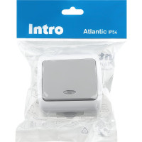 Выключатель Intro Atlantic 5-102-03 с подсветкой 10А-250В IP54 открытой установки серый Б0050941