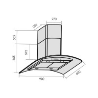Кухонная вытяжка MBS ZINNIA 190 ISLAND GLASS 3908