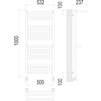 Полотенцесушитель водяной Terminus & Аврора с двумя полками П20 500x1000 4670078529237