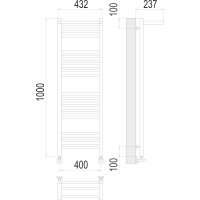Полотенцесушитель водяной Terminus & Аврора с полкой П20 400x1000 4670078529435