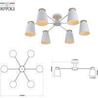 Люстра Rivoli Adna 9112306 6 Е27, 40 Вт, модерн Б0053436