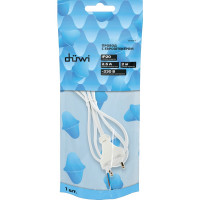 Провод с евроштекером duwi белый 2м H 03 VV-F 2x0,5 мм 28564 9