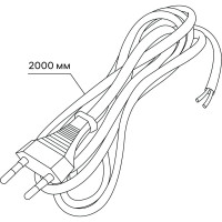 Провод с евроштекером duwi черный, 2м H 03 VV-F 2x0,5 мм 28565 6