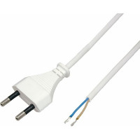 Провод с евроштекером duwi белый 2м H 03 VV-F 2x0,5 мм 28564 9