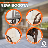 Террасный комплект Tetchair NEW BOGOTA 2 кресла, стол, с подушками, ротанг 13343