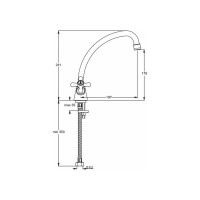 Смеситель для кухни Melodia della vita Galateo Rus крест керамика без гибкой подводки MDV40205R 65322