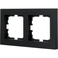 2-ая горизонтальная рамка Lezard VESNA без вставки, чёрный бархат 742-4200-147