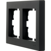 2-ая горизонтальная рамка Lezard VESNA без вставки, чёрный бархат 742-4200-147