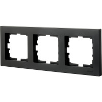 3-ая горизонтальная рамка Lezard VESNA без вставки, чёрный бархат 742-4200-148