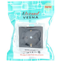 Розетка Lezard VESNA с заземлением, ПБТ, чёрный бархат 742-4288-122B