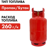 Газовый инфракрасный обогреватель QUATTRO ELEMENTI QE-3300Gi 3300 Вт с редуктором, шланг в комплекте 799-772