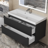 Подвесная тумба под раковину uperwood Tanos 100 см, черная 291020234