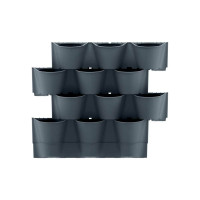 Вертикальный сад Prosperplast IO2W600W S433 CASCADE WALL 12 мест, диам. 177 мм, 0.75 л, антрацит 067050