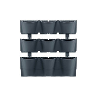 Вертикальный сад Prosperplast IO2W600W S433 CASCADE WALL 12 мест, диам. 177 мм, 0.75 л, антрацит 067050