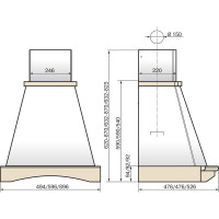 Кухонная вытяжка ELIKOR Ротонда 90П-650-П3Д_бежевый/дуб неокр 941556