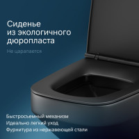 Подвесной унитаз AM.PM Inspire V2.0 FlashClean с сиденьем микролифт, черный матовый C50A1700MBSC