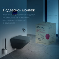 Подвесной унитаз AM.PM Inspire V2.0 FlashClean с сиденьем микролифт, черный матовый C50A1700MBSC