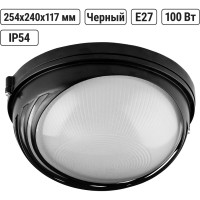 Светильник TDM ELECTRIC НПБ1107 черный, круг, ресничка, 100 Вт IP54 SQ0303-0056