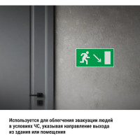 Знак "Направление к эвакуационному выходу направо вниз" TDM ELECTRIC 200х100мм, в упаковке 10 штук SQ0817-0053