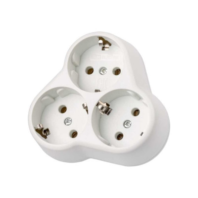 Блок на 3 гнезда TDM ELECTRIC 2П+З круглый 16А 250B SQ1806-0028